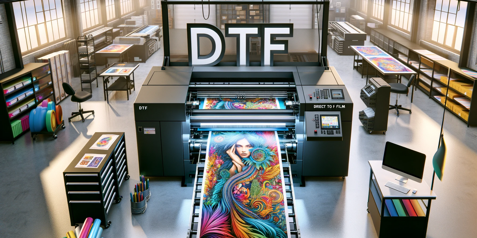Advanced DTF printing setup demonstrating high-definition output