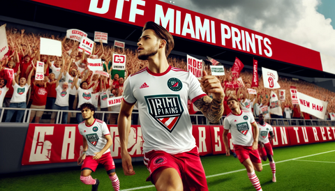 A vibrant DTF print featuring World Cup soccer themes.